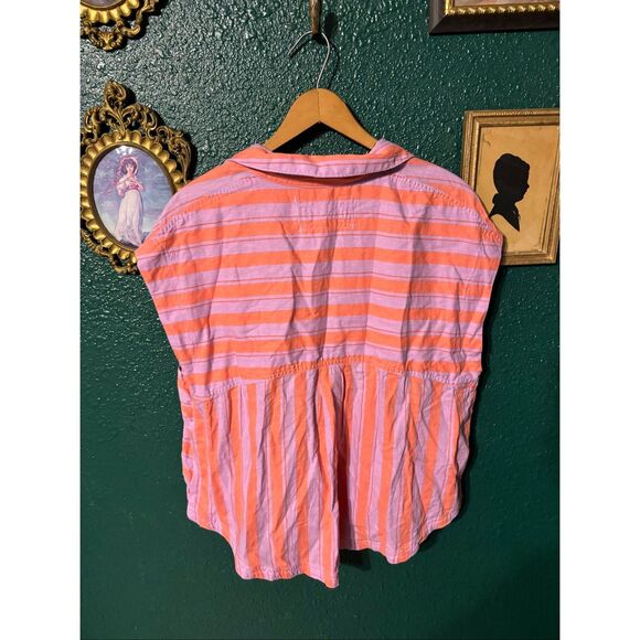 Free People Play It Cool Striped Shirt Sz Small - Picture 4 of 6